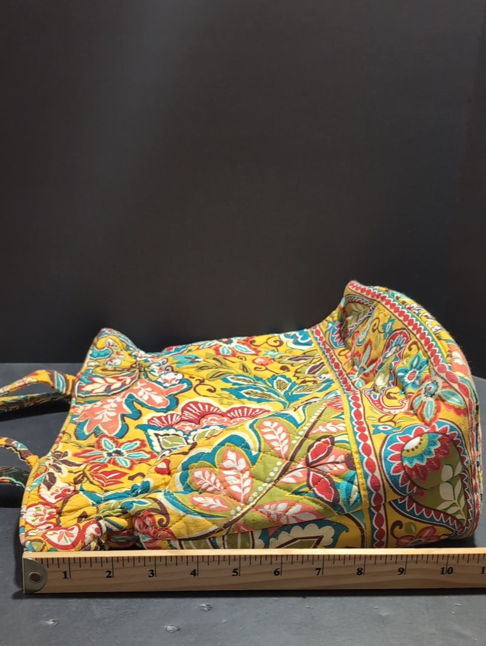 Vera Bradley Laura Quilted Provencal Yellow Floral Shoulder Bag. - Picture 7 of 9